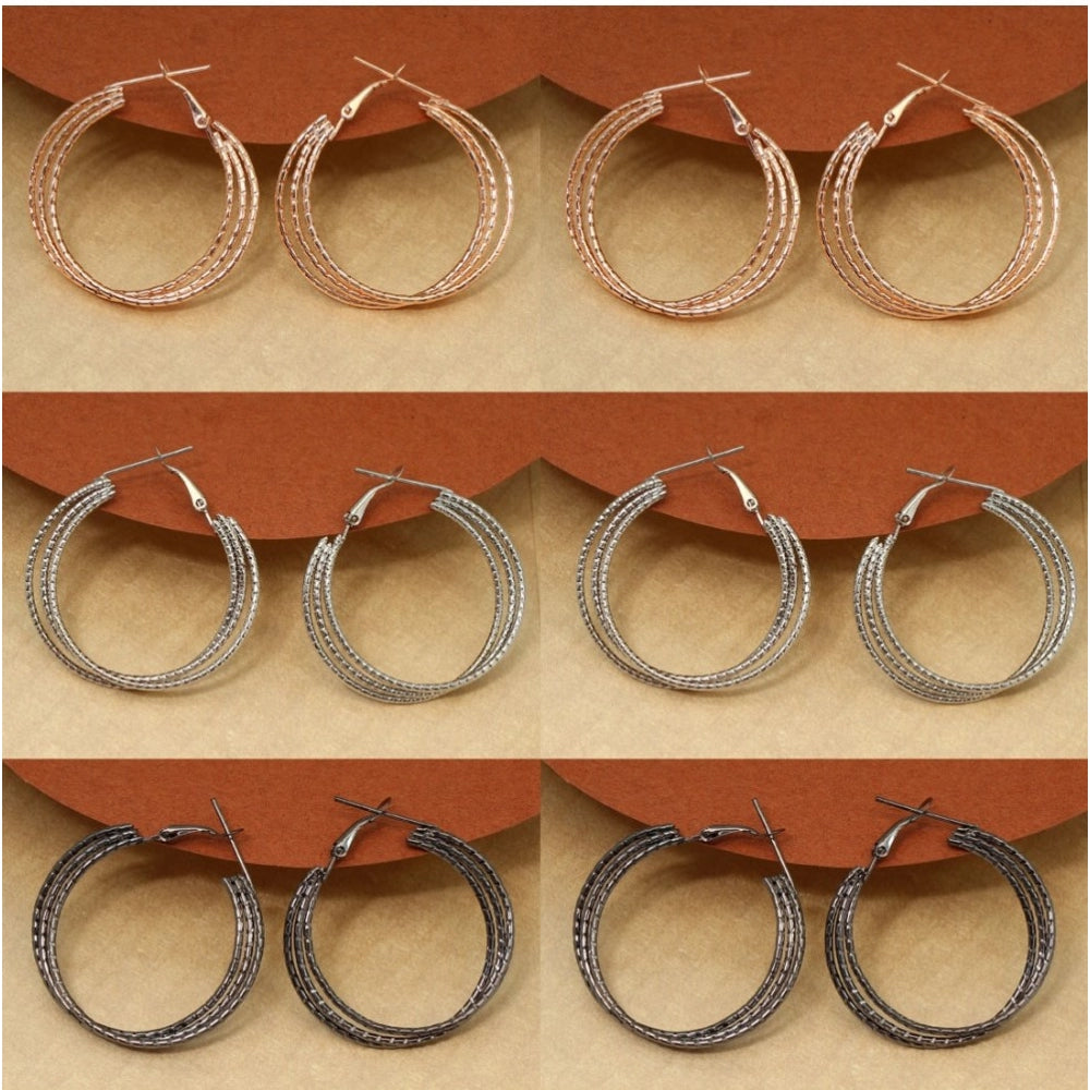 Women's Multi Color Antique Earrings Combo Of 6 Pairs