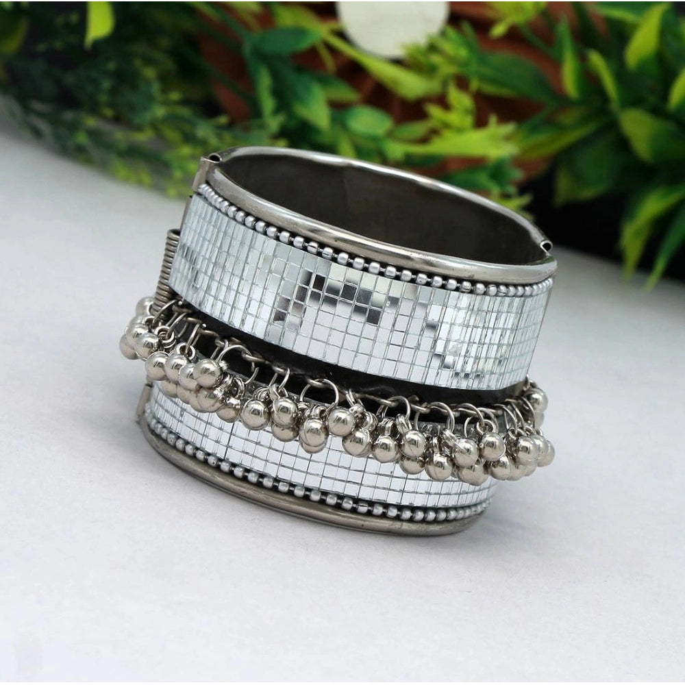 Women's Silver Color Oxidised Adjustable Bracelet