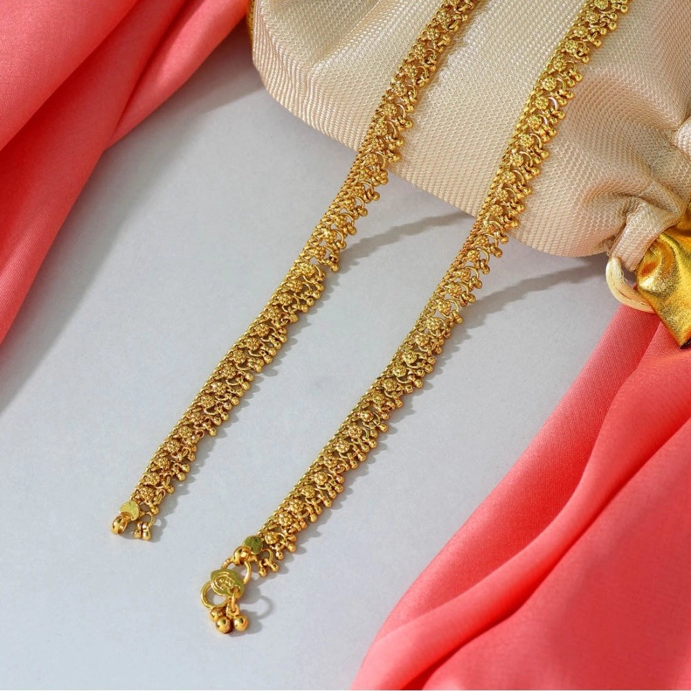 Generic Women's Gold Color Anklets (Free Size: Upto 10")