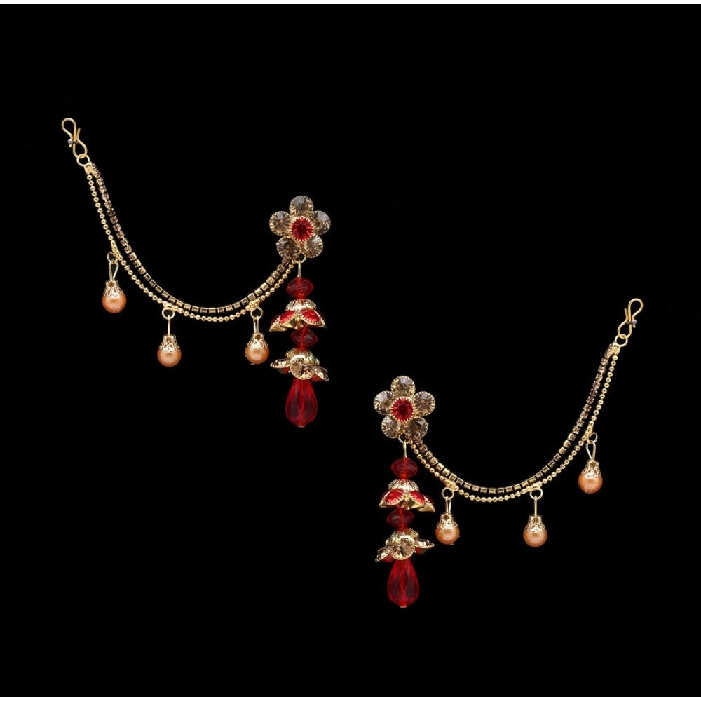 Women's Red Color Bahubali Earrings
