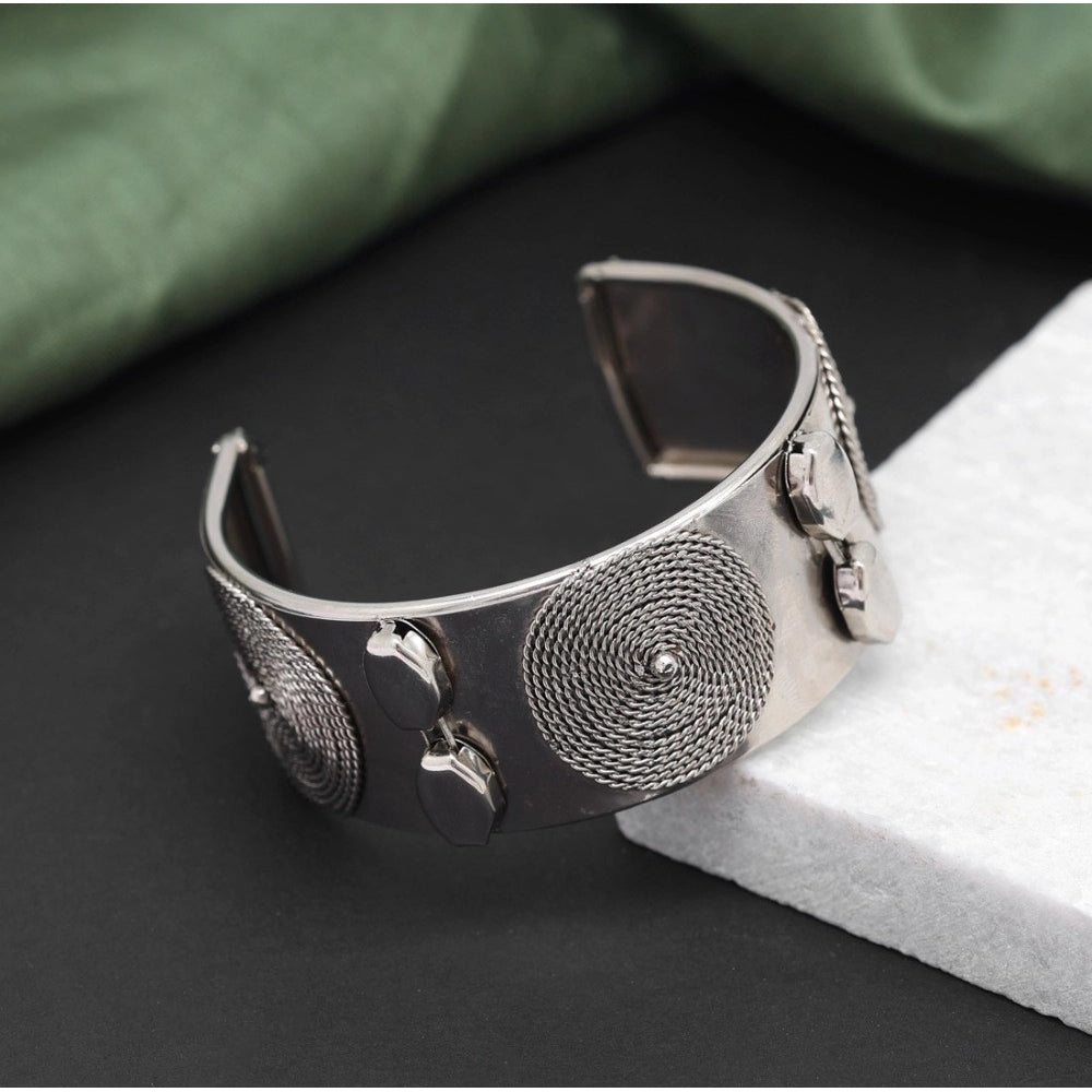 Women's Silver Color Oxidised Adjustable Bracelet