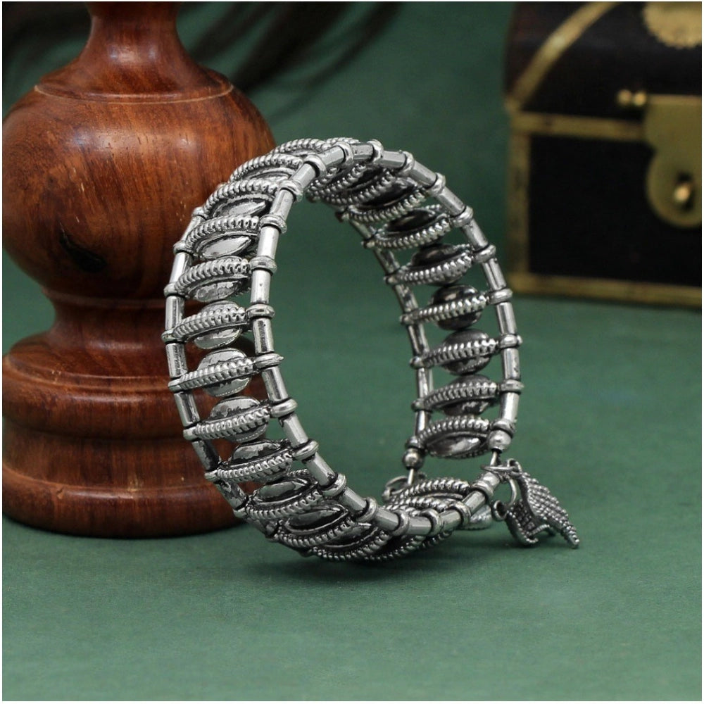 Women's Silver Color Oxidised Adjustable Bracelet