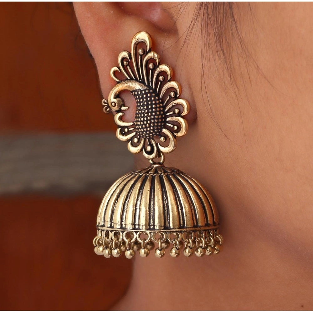 Women's Ethnic Party Wear Oxidised Jhumka Earrings