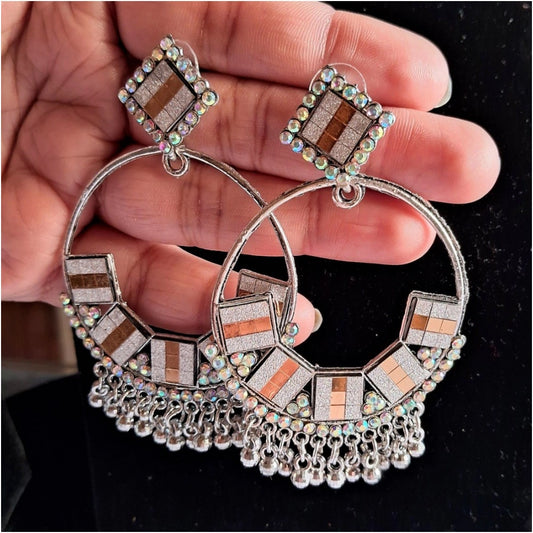 Women's Gold &amp; Silver Color Oxidised Earrings