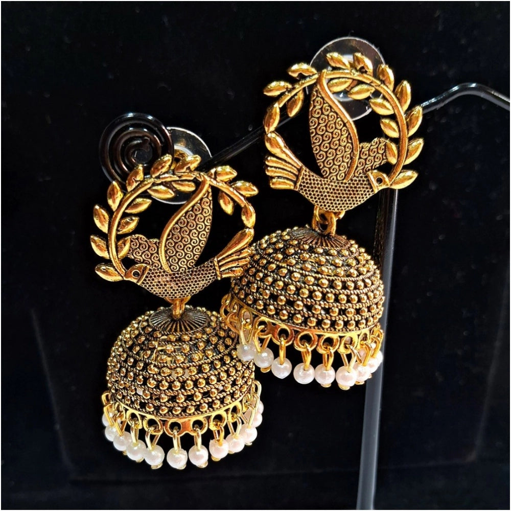 Generic Women's Gold Color Oxidised Earrings