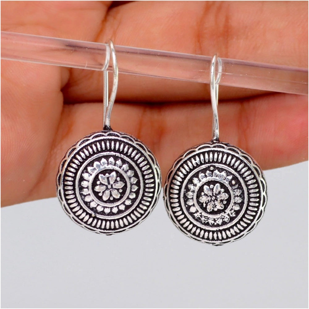 Women's Oxidised Silver Tone Fashion Earrings Studs