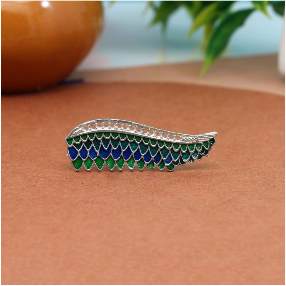 Women's Green Color Meenakari Work Oxidised Adjustable Ring