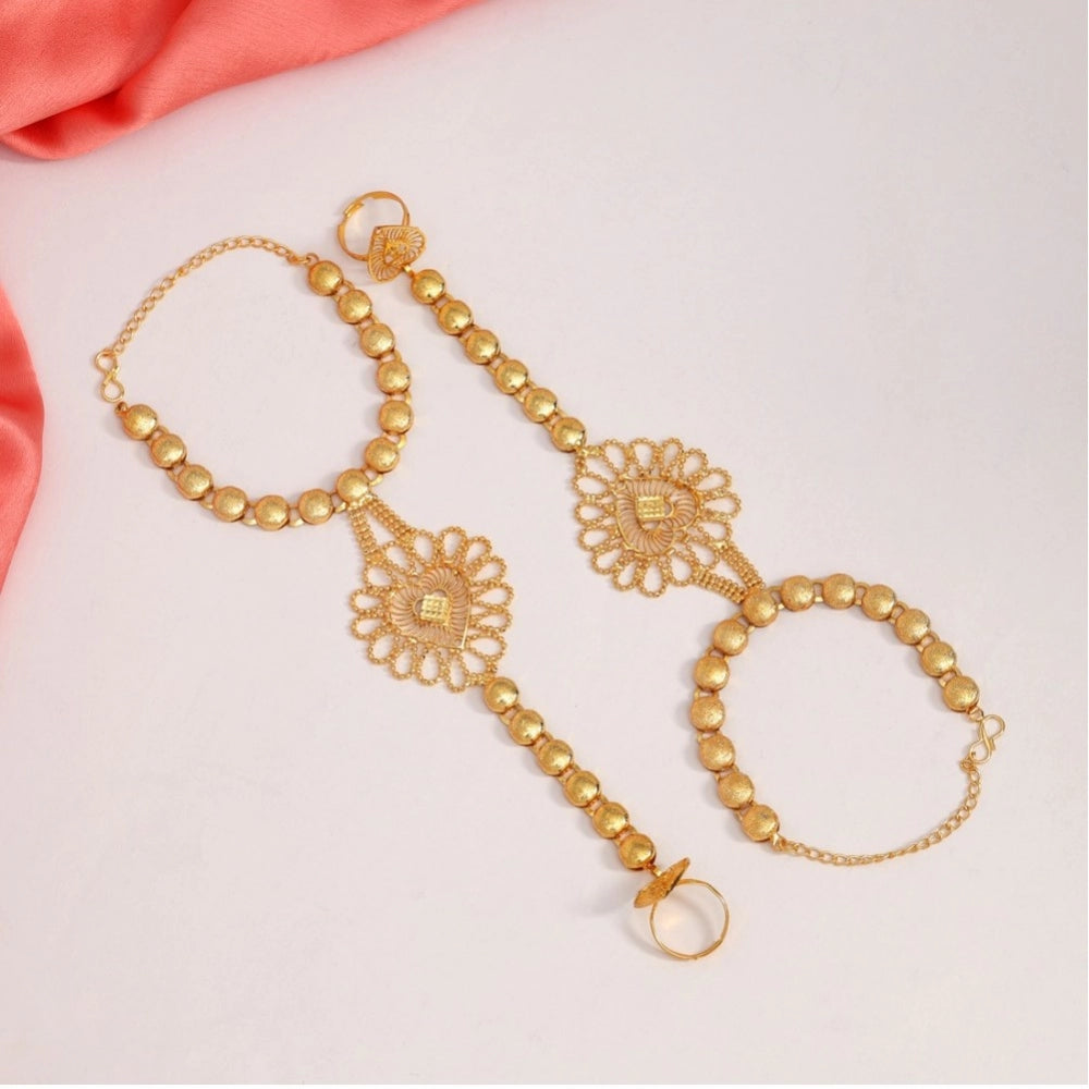 Women's Gold Plated Hathphool Adjustable Chain