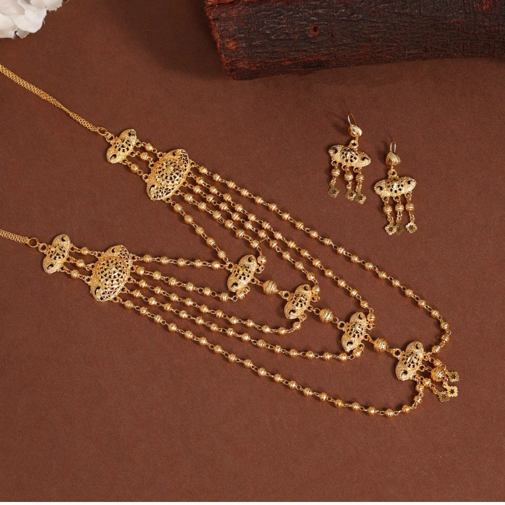Women's Gold Color Gold Plated Necklace Set
