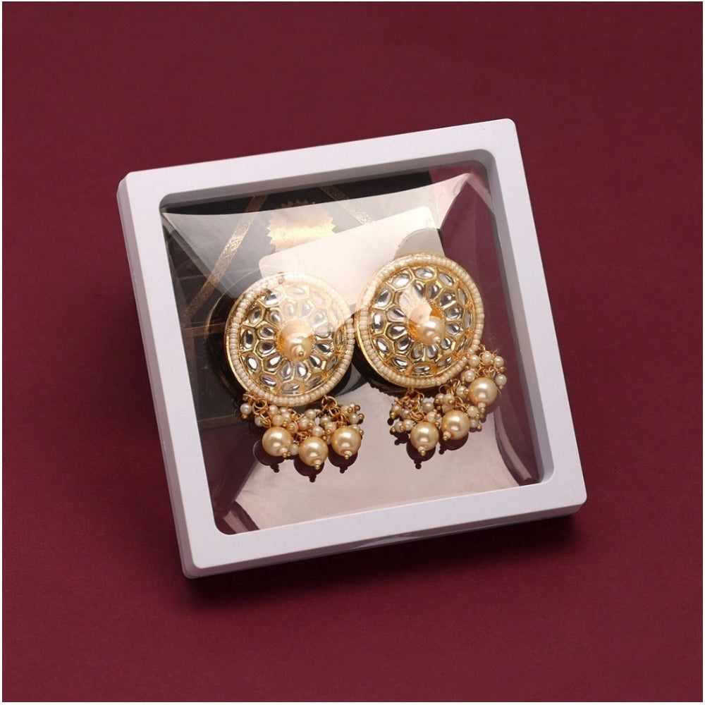 Women's Gold Color Kundan Earrings