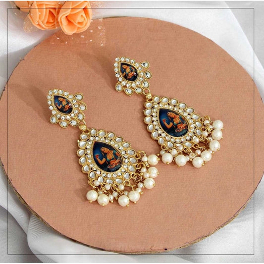 Women's Multi Color Kundan Kundan Earrings