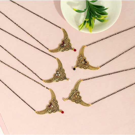 Women's Assorted Color 5 Piece Of Mangalsutra Combo