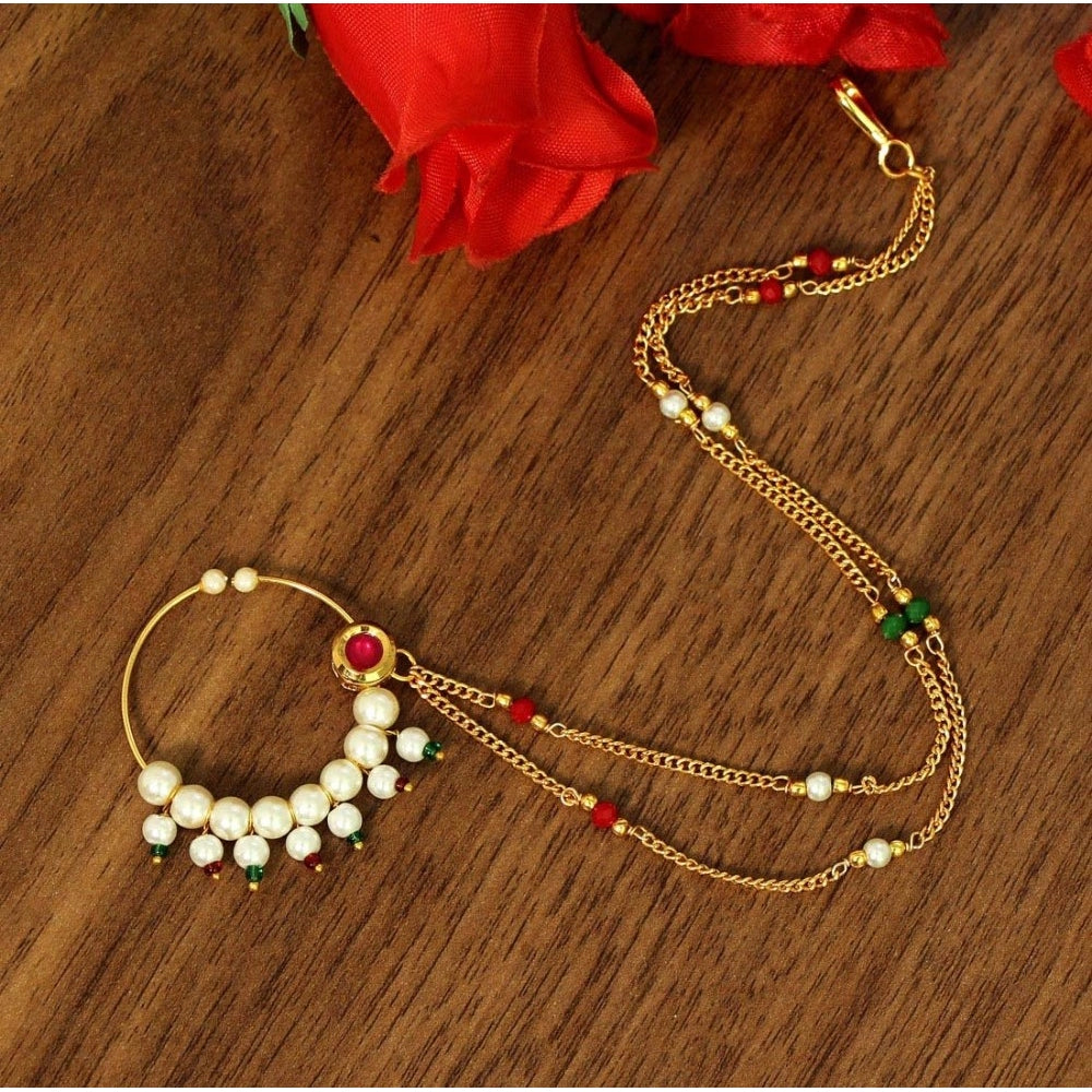 Women's Rani &amp; Green Color Nose Nath