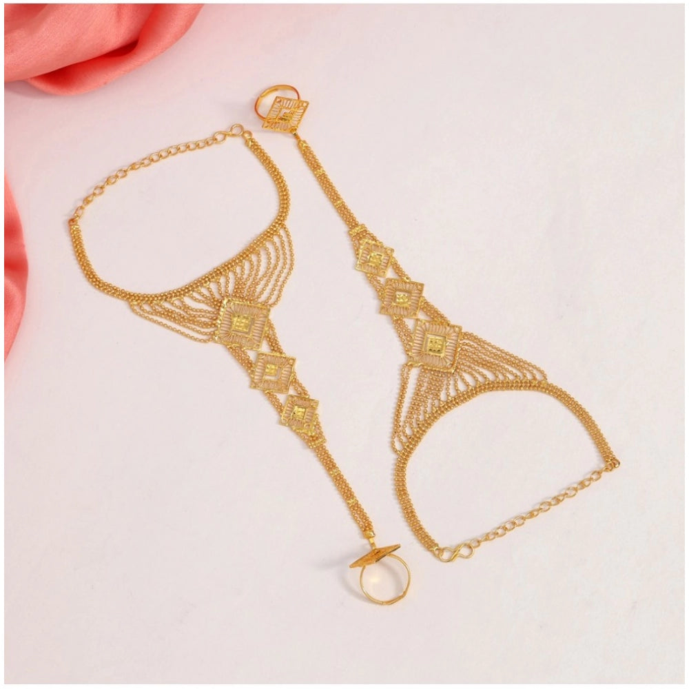 Women's Gold Plated Hathphool Adjustable Chain