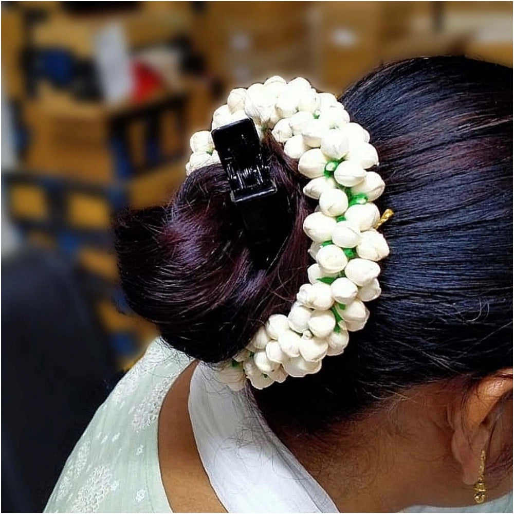 Women's White Color Mogra Gajra For Women Hair Pin