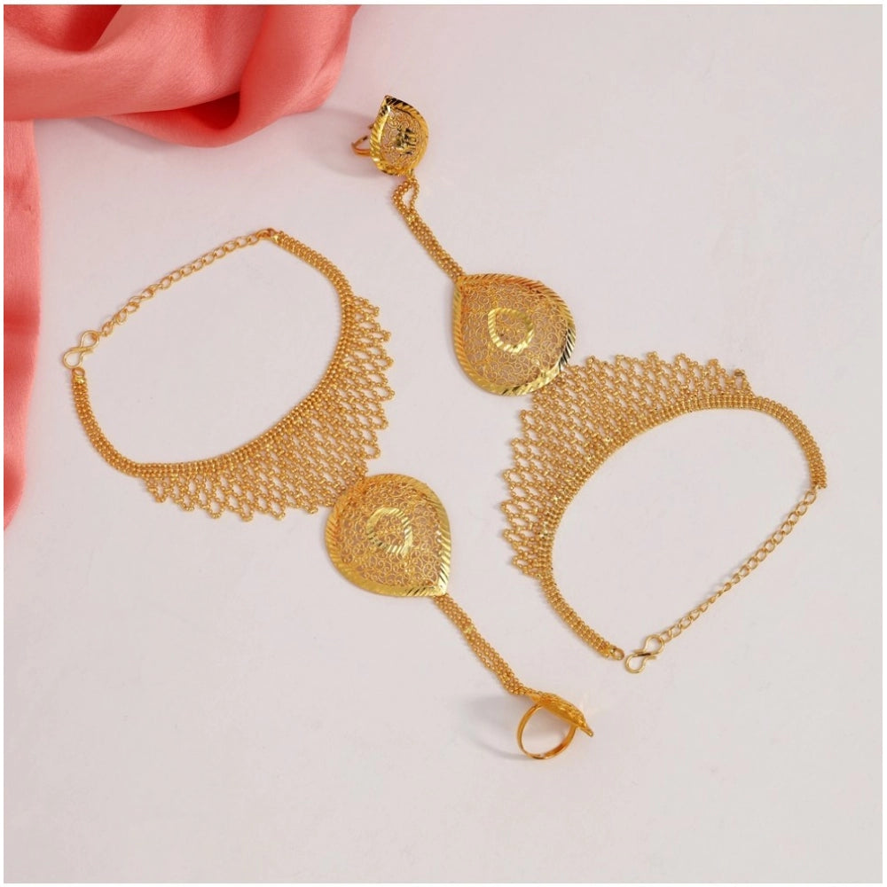 Women's Gold Plated Hathphool Adjustable Chain