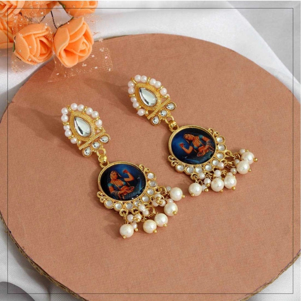Women's Multi Color Kundan Kundan Earrings