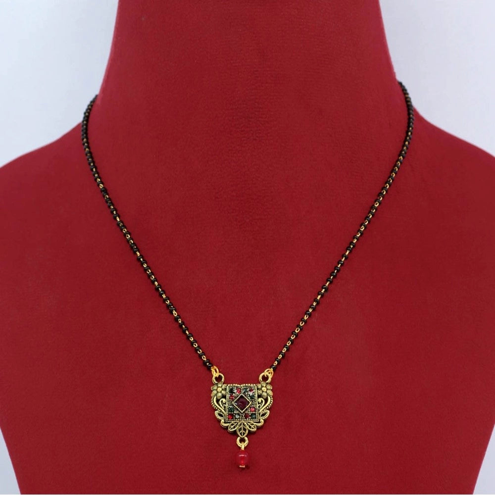 Women's Maroon &amp; Green Color 5 Piece Of Mangalsutra Combo