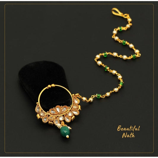 Women's Green Color Nose Nath