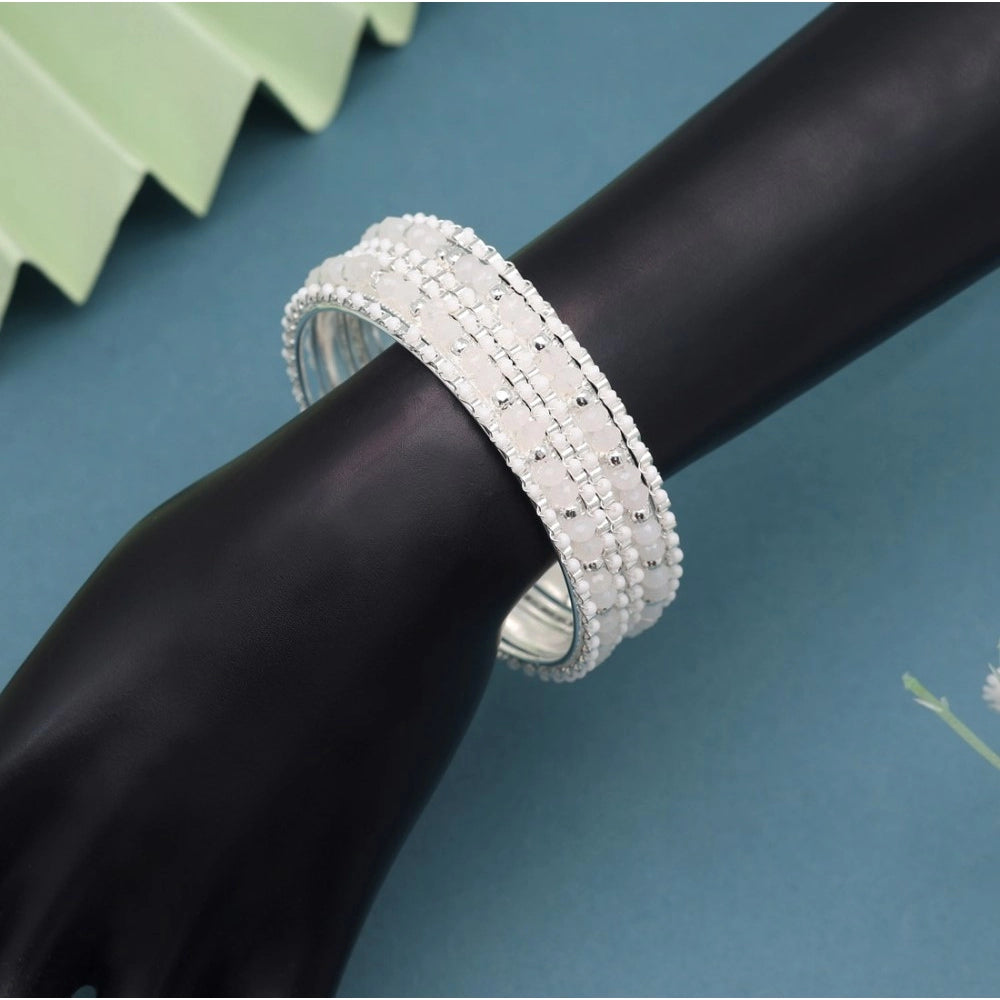 Generic Women's White Color 1 Set Of Bangle Size: 2.4