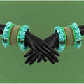 Generic Women's Rama Green Color Rose Floral Bangles Set: 2.8