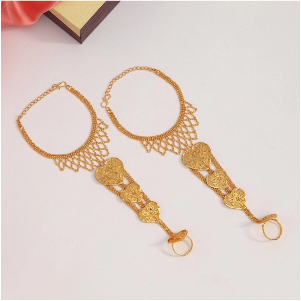 Women's Gold Plated Hathphool Adjustable Chain