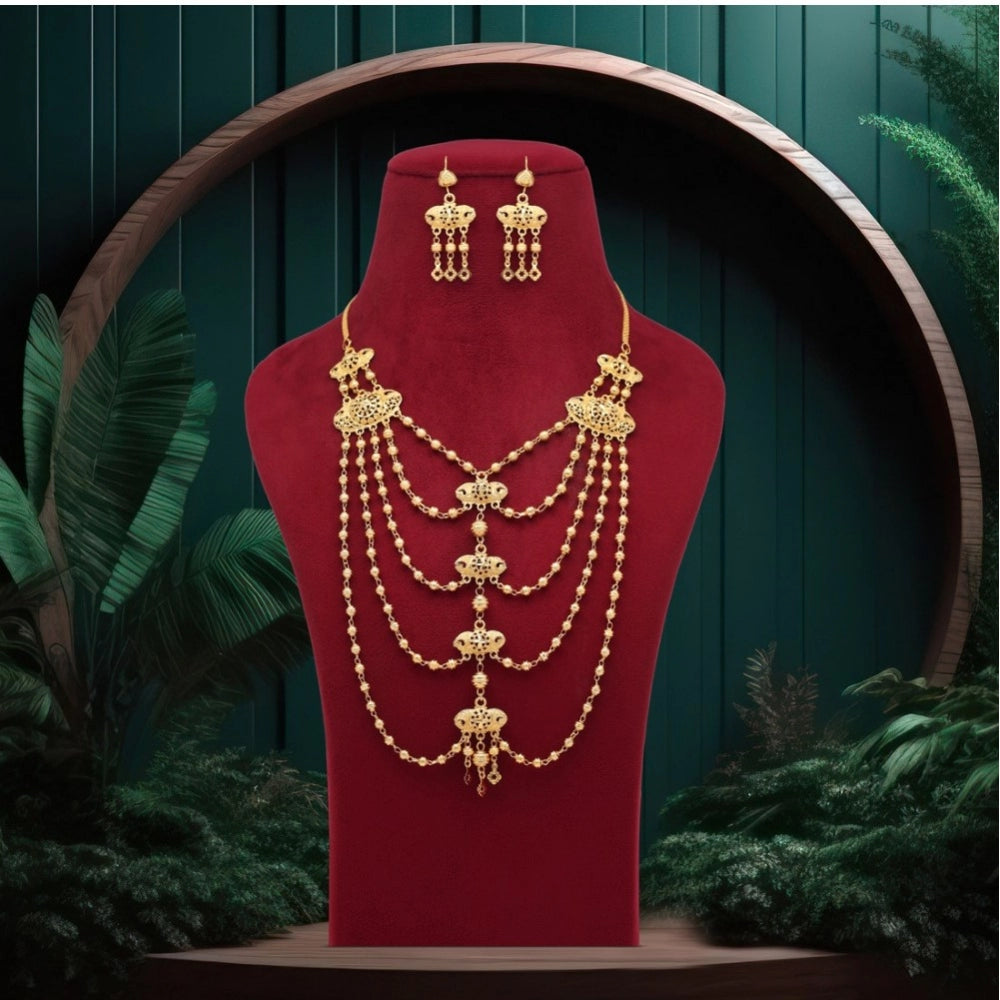 Women's Gold Color Gold Plated Necklace Set