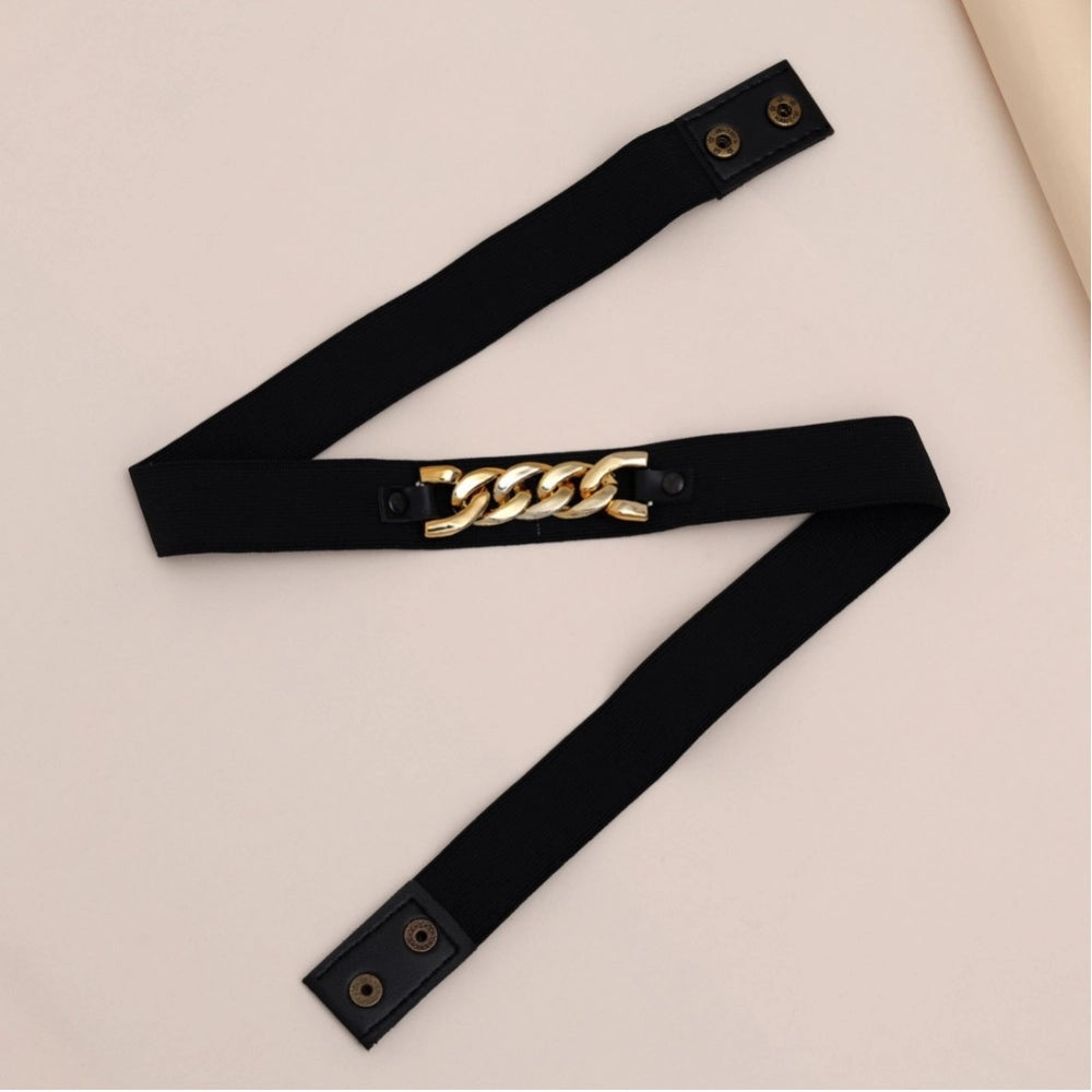 Women's Gold &amp; Black Color Kamarband Elastic Waist Belt For Women//Girls Adjustable Hip Belt
