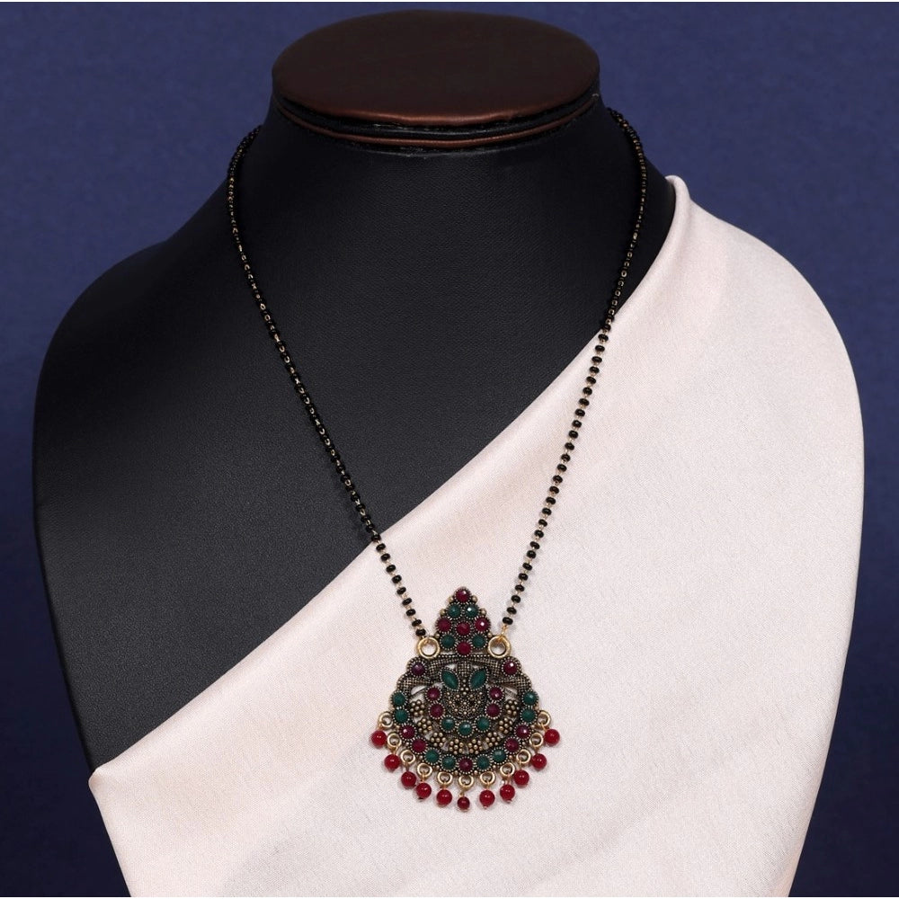 Women's Maroon &amp; Green Color Mangalsutra