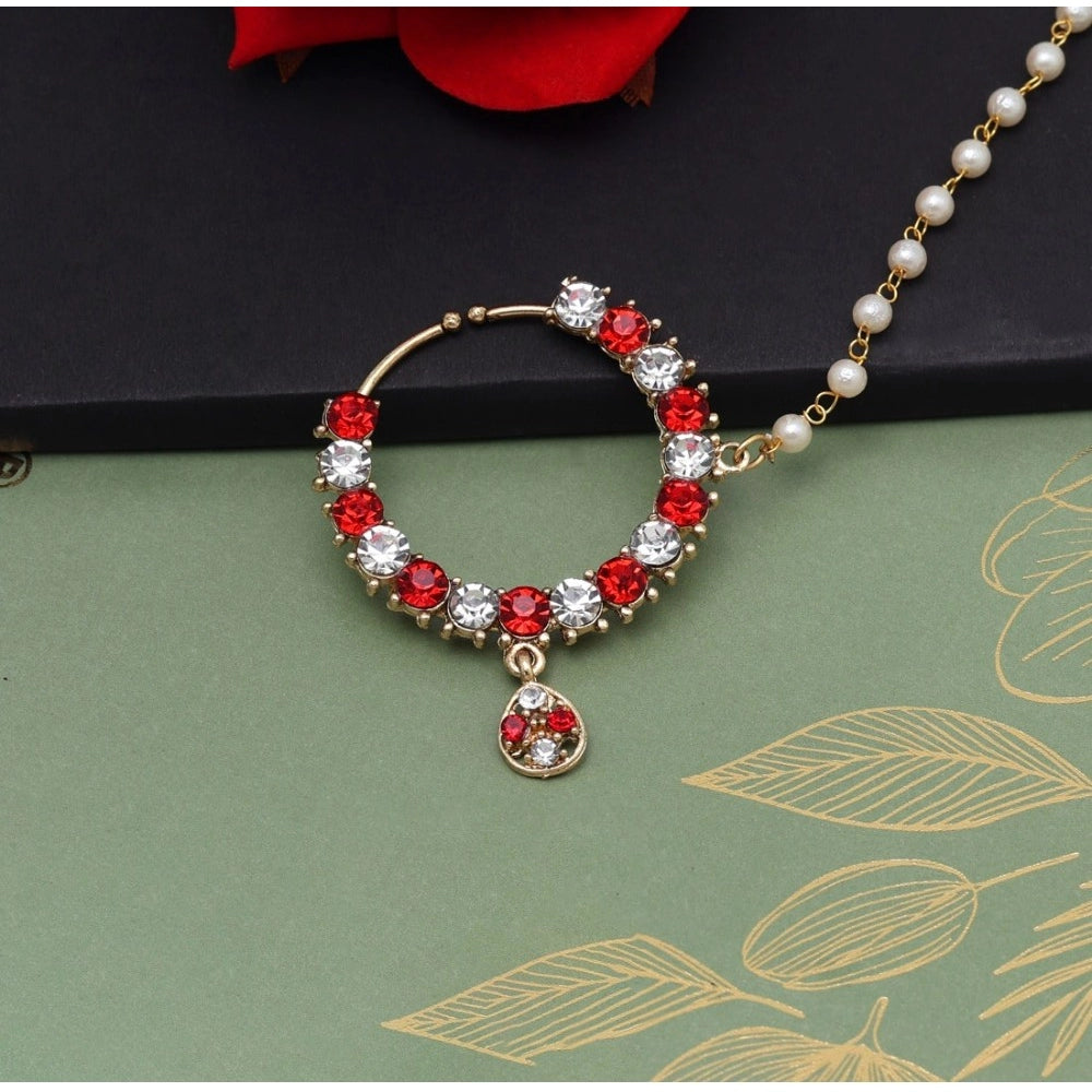 Women's Red Color Nose Nath