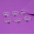 Generic Women's Multi Color Assorted Design Adjustable Toe Rings Combo Of 3 Pairs