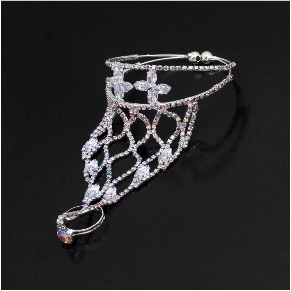 Women's White Color Hathphool Adjustable Bracelet