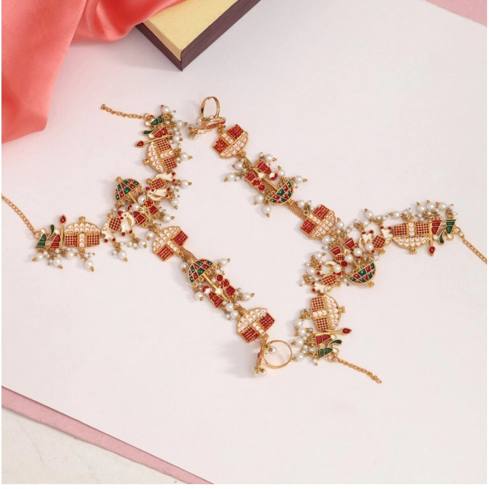 Women's Multi Color Meenakari Work Hathphool Adjustable Chain