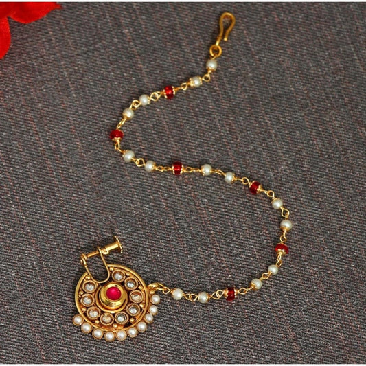 Women's Maroon Color Nose Nath