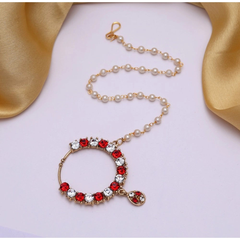 Women's Red Color Nose Nath