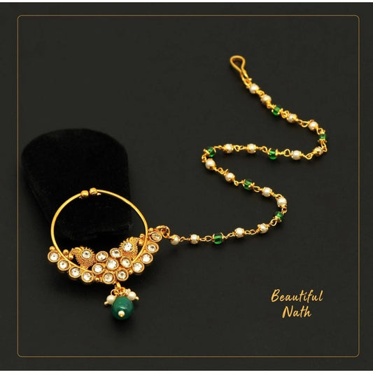 Women's Green Color Nose Nath
