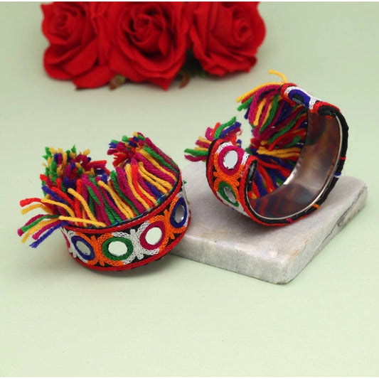 Women's Multi Color Oxidised Thread Work 1 Pair Of Adjustable Bracelet