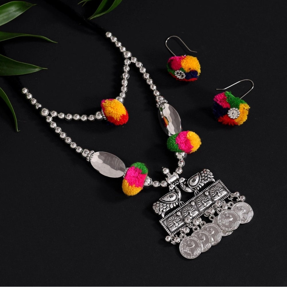 Women's Multi Color Oxidised Necklace Set