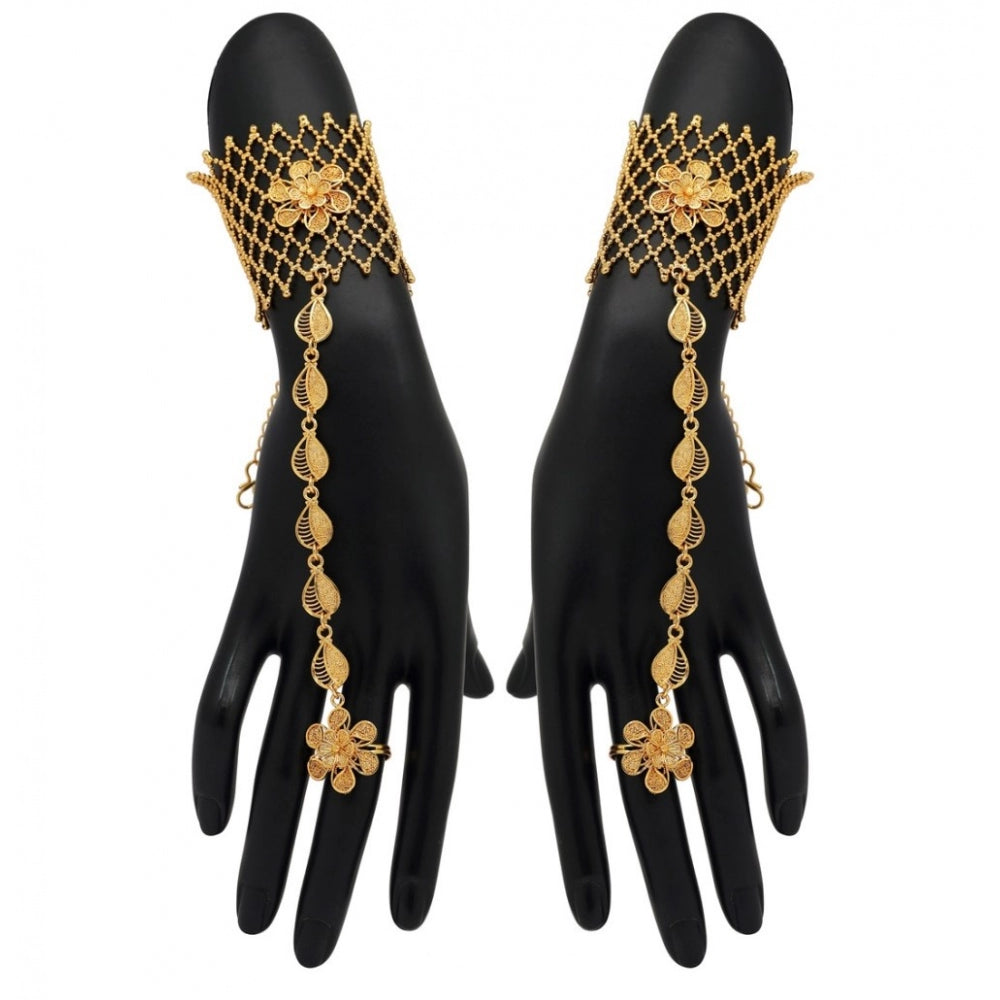 Women's Gold Plated Hathphool Adjustable Chain
