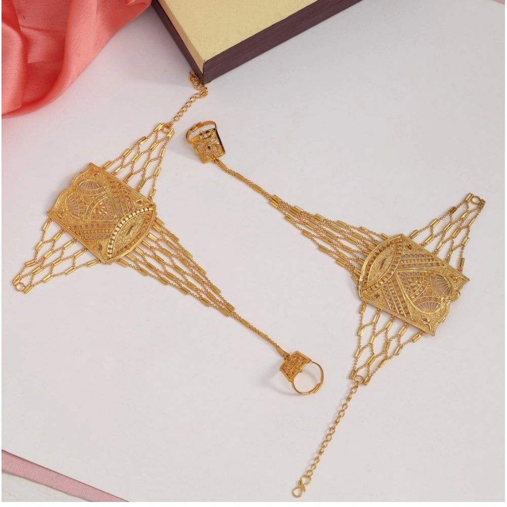 Women's Gold Plated Hathphool Adjustable Chain