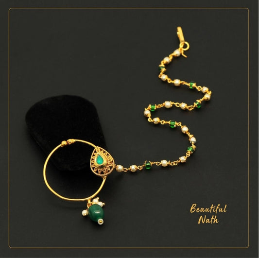 Women's Green Color Nose Nath