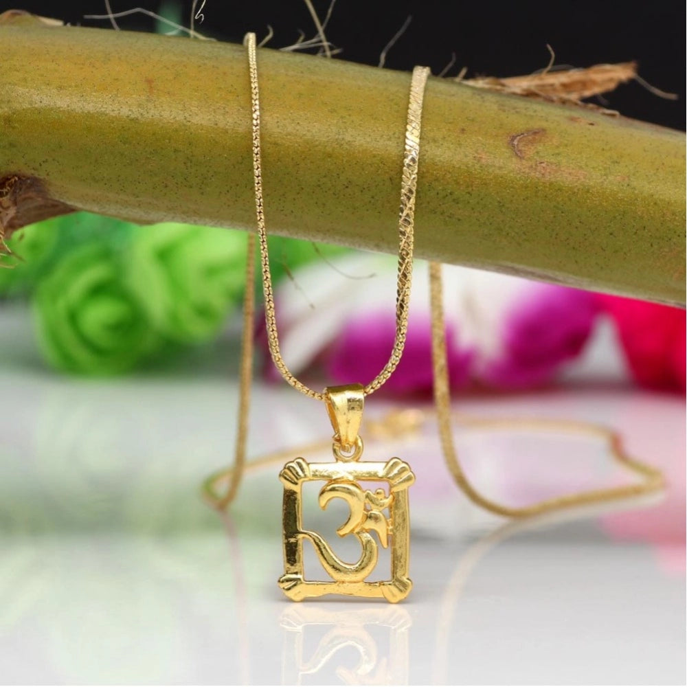 Women's Gold Color Om Temple Locket