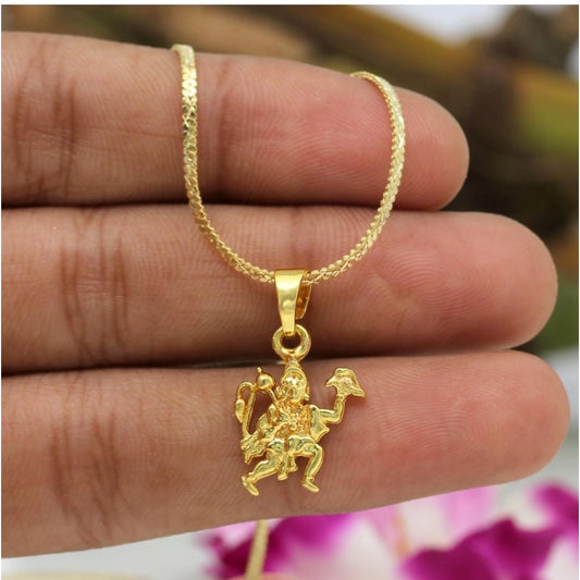 Women's Gold Color Lord Hanuman Temple Locket