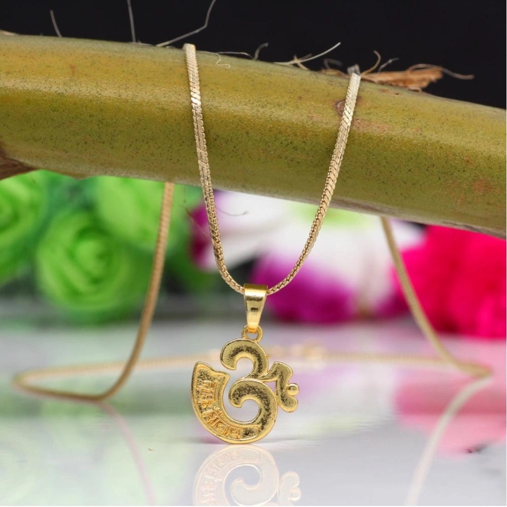 Women's Gold Color Om Temple Locket