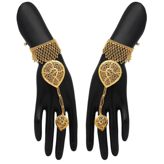 Women's Gold Plated Hathphool Adjustable Chain