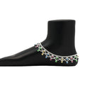 Generic Women's Multi Color Rhinestone Anklets (Free Size: Upto 10")