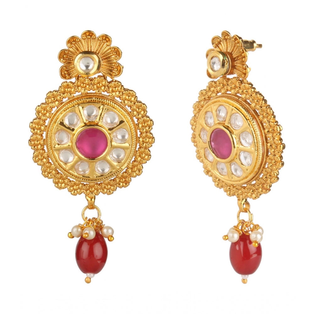 Women's Rose Gold Plated Alloy Earrings (Gold)