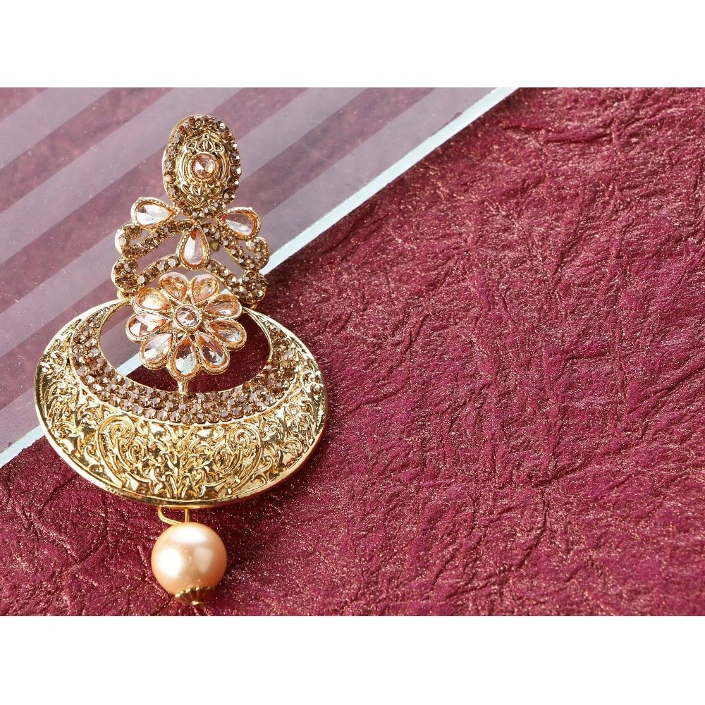 Women's Rose Gold Plated Alloy Earrings (Gold)