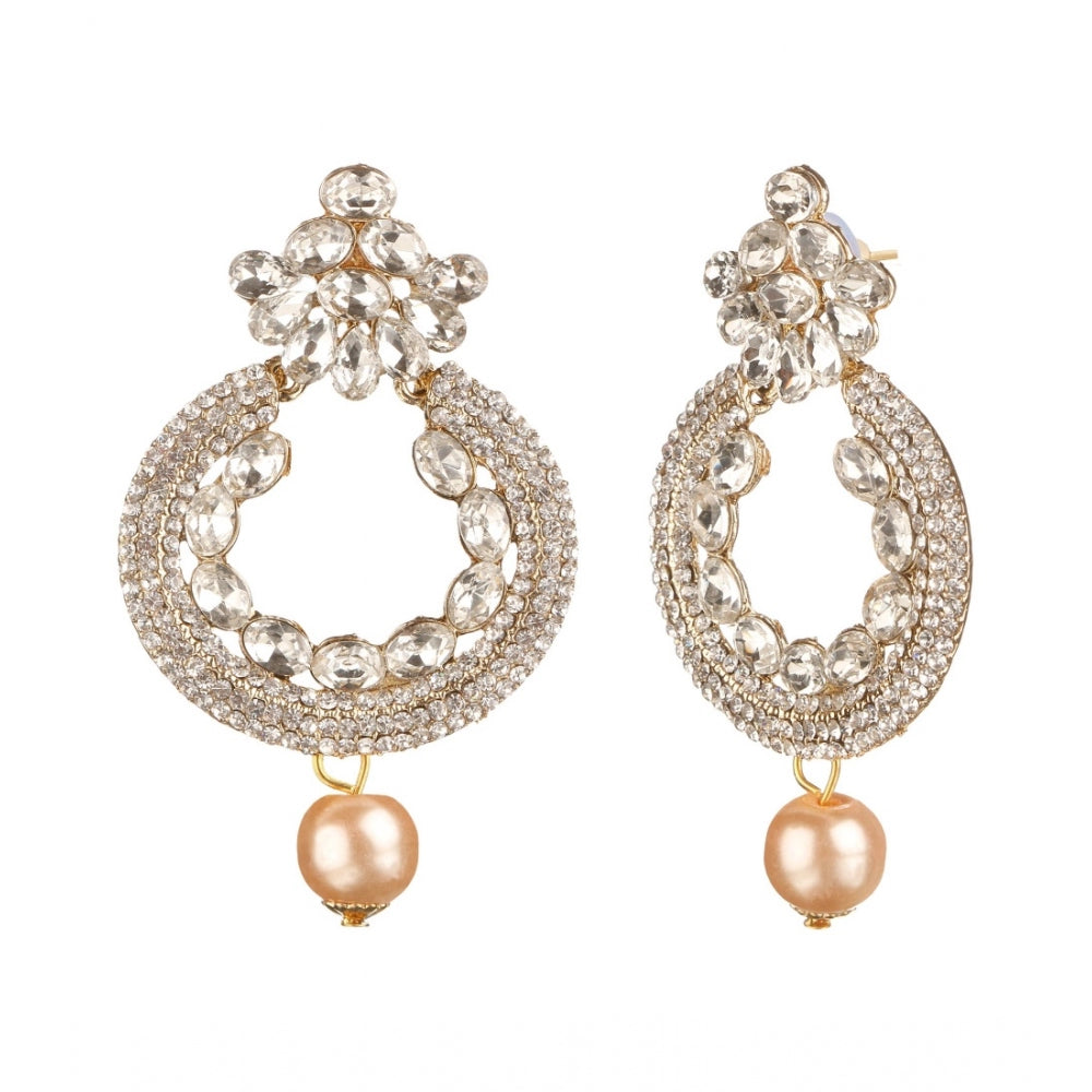 Women's Rose Gold Plated Alloy Earrings (White)