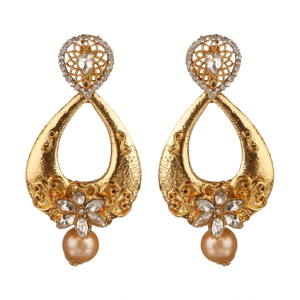 Women's Rose Gold Plated Alloy Earrings (White)